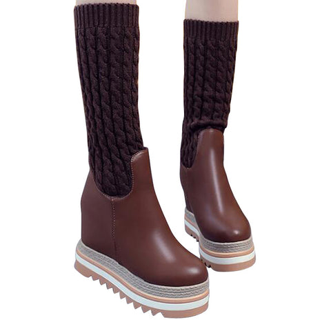 Woolen Muffled Flat Shoes - Women'z