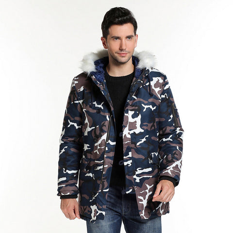 Camouflage Big Collar Long Coat Jacket