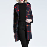 Plaid Hooded Trench Coat Jacket Vinatge - Offy'z6