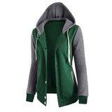 Winter Women Warm Buttons Open Long Sleeve Hoodies Sweatshirt Fashion Ladies Patchwork Casual Loose Tops Coat Jacket Outwear - Offy'z6