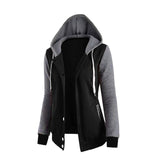 Winter Women Warm Buttons Open Long Sleeve Hoodies Sweatshirt Fashion Ladies Patchwork Casual Loose Tops Coat Jacket Outwear - Offy'z6