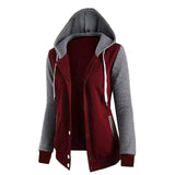 Winter Women Warm Buttons Open Long Sleeve Hoodies Sweatshirt Fashion Ladies Patchwork Casual Loose Tops Coat Jacket Outwear - Offy'z6