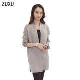 New Women Long Sleeve Sweater Knitted Wool Cardigans Fashion Loose Sweater Outwear Plus Size Jacket Coat - Offy'z6