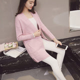 New Women Long Sleeve Sweater Knitted Wool Cardigans Fashion Loose Sweater Outwear Plus Size Jacket Coat - Offy'z6