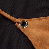 Khaki Suede Spaghetti Strap Tassel Dress - Offy'z6