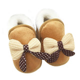 winter baby shoes bow knot kids girl first walker flower Cotton Cloth Toddler Infant Bowknot Sole Boots Prewalker Warm footwear - Offy'z6