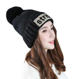 STRICT Letters Beanie Hat 2017 New Autumn Winter Warm hats for women Elegant Boina Feminina Flannel Caps Outdoor Ski Beanies - Offy'z6