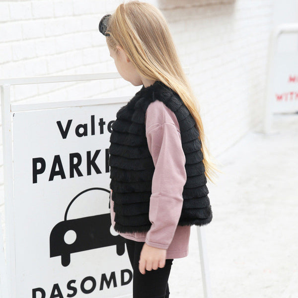 Kid's Faux Fur Waistcoat