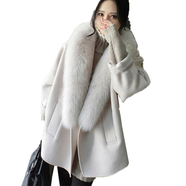 Elegant Women'z Faux Fur Collar Fashion