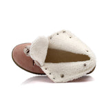 Fur boots lace up round toe - Offy'z6