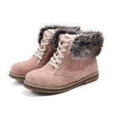 Fur boots lace up round toe - Offy'z6