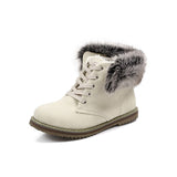 Fur boots lace up round toe - Offy'z6