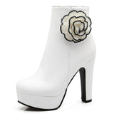 Flower styled Mid Calf Heel Zipper wear - Offy'z6