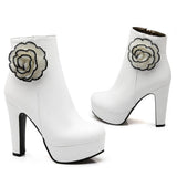 Flower styled Mid Calf Heel Zipper wear - Offy'z6