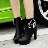 Flower styled Mid Calf Heel Zipper wear - Offy'z6