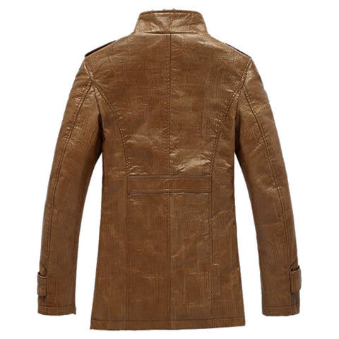 England Style Faux Fur  Thicken Leather Jacket