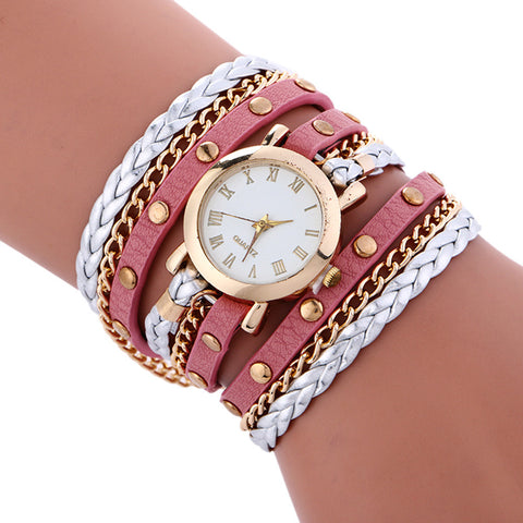 Wrap Around Fashion Bracelet Lady Womans Wrist Watch