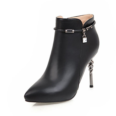 Pointed Toe High Heel Pumps Ladies Zippers