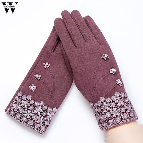 Flower  Fashion Winter  Gloves Women'z