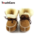 TouchCare Baby Winter Sheepskin Fur First Walkers Infant Genuine Leather Boots Newborn Boys Girls Real Wool Shoes Moccasins - Offy'z6