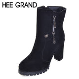 Thick High Heel Winter Boots - Women'z - Offy'z6