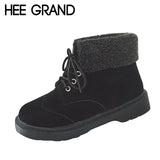 Women'z Lace-up Faux Fur  Worker Boots - Offy'z6
