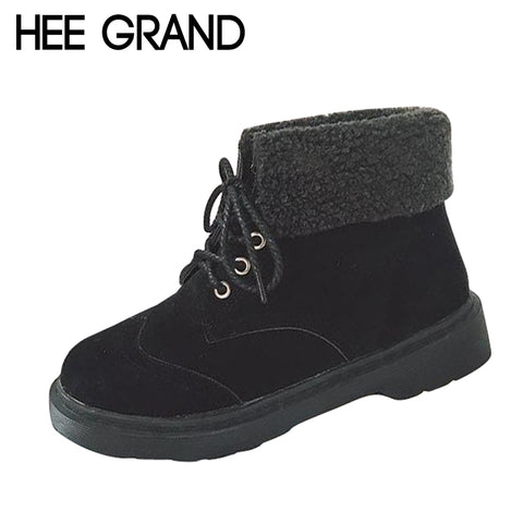 Women'z Lace-up Faux Fur  Worker Boots