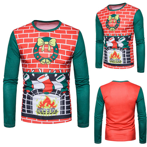  Men's Winter Xmas Long-sleeved T-shirt