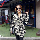 Houndstooth Pattern Thin Women's Sweater - Offy'z6