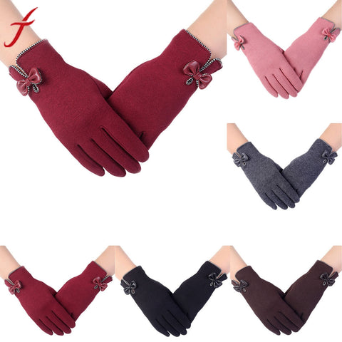 Bow Winter Warm Mittens