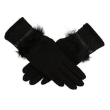 Women's Winter Gloves Solid Color Warm  Glove Cashmere Full finger gloves - Offy'z6