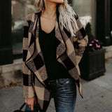 Plaid Vintage Wool Cardigan Blazers - Offy'z6