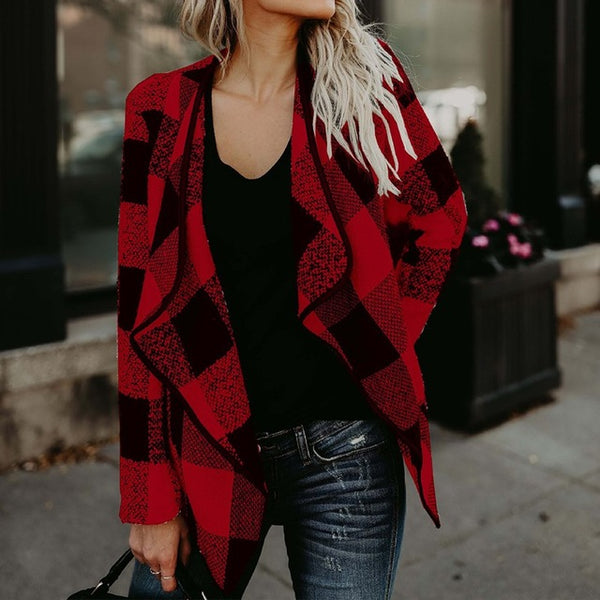 Plaid Vintage Wool Cardigan Blazers