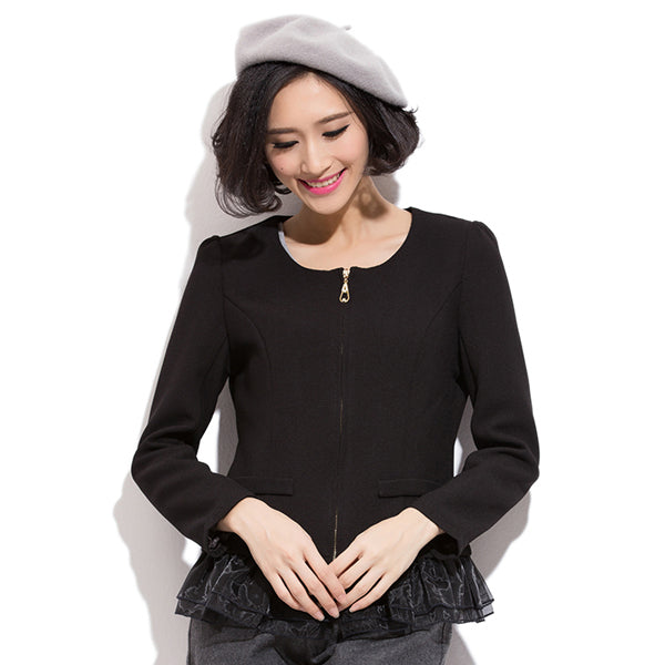 Lace Patchwork Women Casual Coat