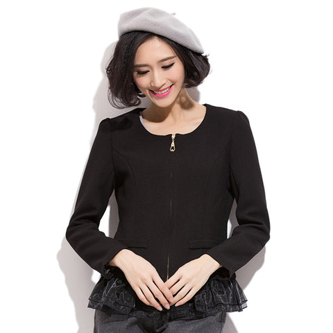 Lace Patchwork Women Casual Coat
