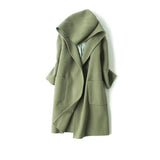 Winter Hooded Wool Coat Cashmere Coat 2017 Autumn And Winter New Wool Warm Woolen Jacket Fashion Simple Lady Red Coat17020 - Offy'z6
