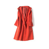 Winter Hooded Wool Coat Cashmere Coat 2017 Autumn And Winter New Wool Warm Woolen Jacket Fashion Simple Lady Red Coat17020 - Offy'z6