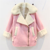 UOIPAE Winter Jacket For Kids 2017 Casual Plus Velvet Thick Warm Coat Girls Long Sleeve Solis Simple Children Clothing 4103M - Offy'z6