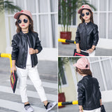 Solid Color Children's Leather Jacket - Offy'z6