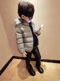 UOIPAE Boy Kids Jacket 2017 Casual Solid Color Winter Children Coat Fur Collar Cap Long Sleeve Simple Boys Clothes 5734W - Offy'z6
