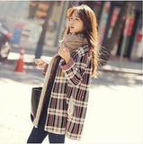 Women's round neck Plaid Sweater - Offy'z6