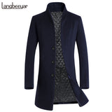 Business / Casual Peacoat Single Breasted Long Wool - Offy'z6