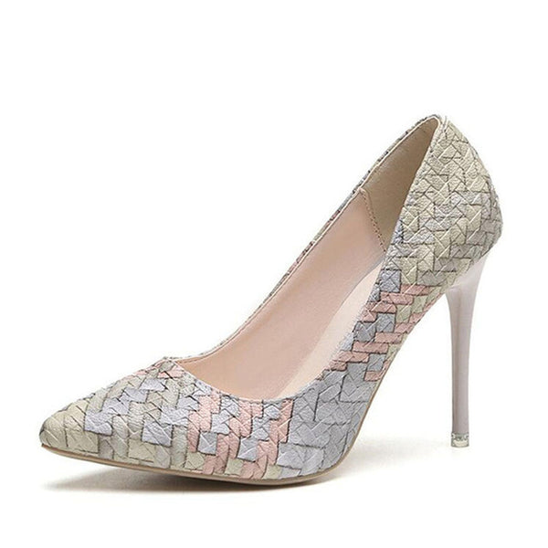 Plaid pointed toe Heels